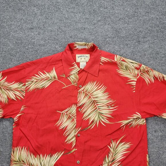 Bamboo Cay Hawaiian Shirt Mens Large Red Button Up Short‎ Sleeve Beach Tropical - Picture 2 of 8
